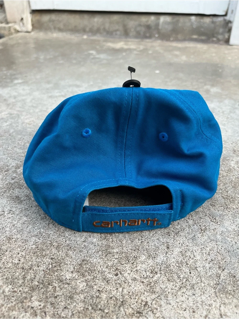 💙 Carhartt Blue Canvas Cap with Leather Patch AH0289 NWT